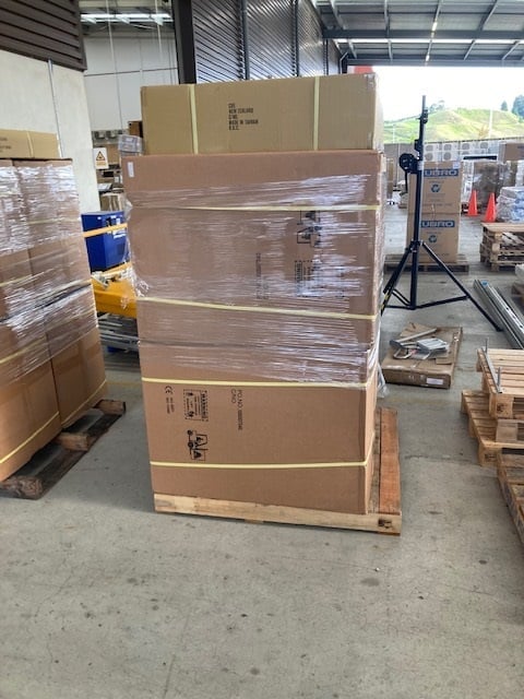 Boxes containing furniture bound for Kiribati Boxes containing furniture bound for Kiribati